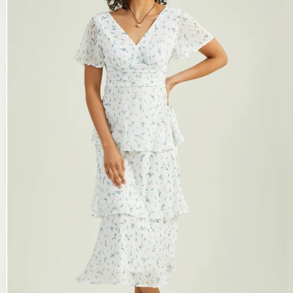 Altar'd State White Floral Maxi Dress
